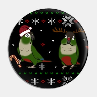 Green Cheeked Conure Ugly Christmas Pin