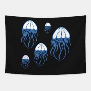 Blue Jellyfish Tapestry