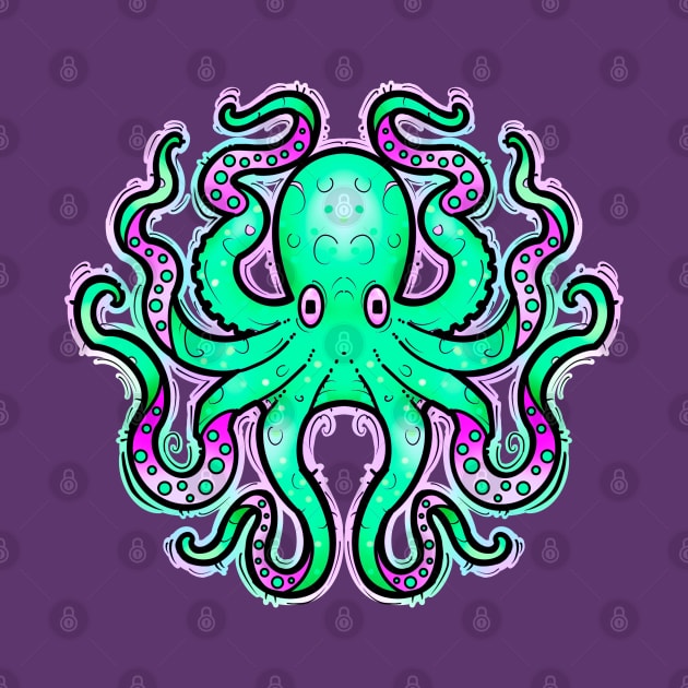 Octopus green and purple by weilertsen