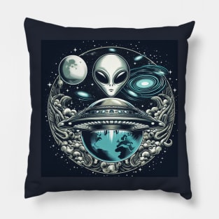 Grey Aliens in a UFO Pillow