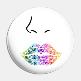 Dungeon Mistress - rainbow & black - LGBTQ+ ttrpg dice Pin