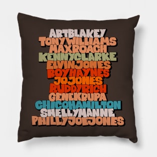 Jazz Legends in Type: The Drummers Pillow
