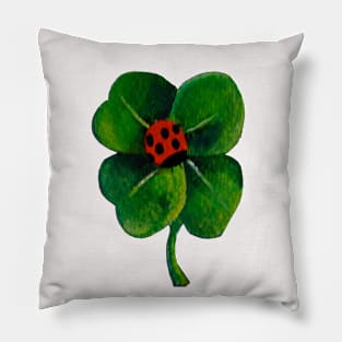 Clover leaf and Ladybug Pillow