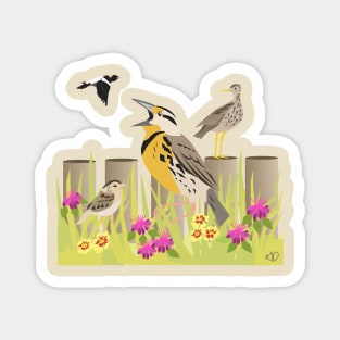 Birds of the Grasslands (no background) Magnet