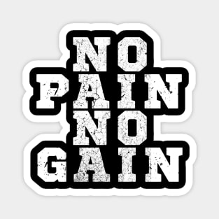 WHITE NO PAIN NO GAIN Magnet