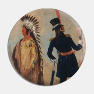 Wi-jun-jon, Pigeon's Egg Head (The Light) Going To and Returning From Washington by George Catlin Pin