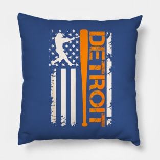 Vintage Detroit American Tigers Baseball Pillow