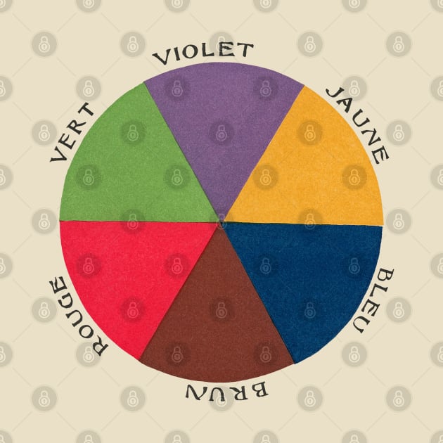 Vintage French Color Wheel Illustration Art by CultOfRomance