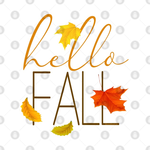 Hello Fall Hand Lettered Typography by IconicTee