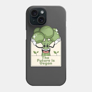The future is vegan. Illustration with broccoli Phone Case