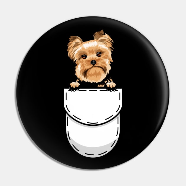 Funny Yorkshire Terrier Pocket Dog Pin by Pet My Dog