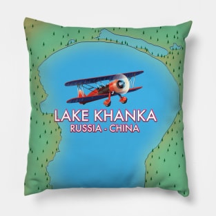 Lake Khanka Russia China lake poster Pillow