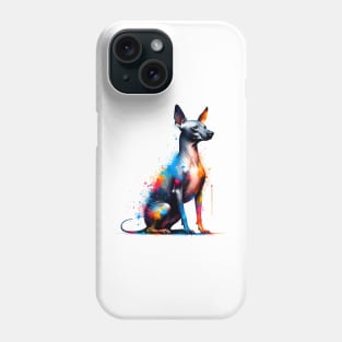 Xoloitzcuintli Depicted in Vivid Splash Art Style Phone Case