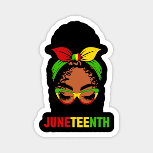 Celebrate Juneteenth Women Girl Messy Bun Magnet