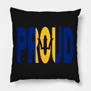 Barbados Flag Designed in The Word Proud - Bajan - Soca Mode Pillow