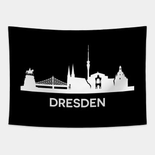 Dresden City Skyline, white Tapestry