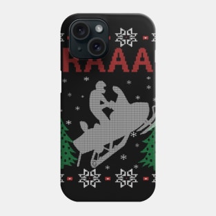 Snowmobile Braaap Ugly Christmas Sweater Gifts Ideas For Motorbike Lover Phone Case