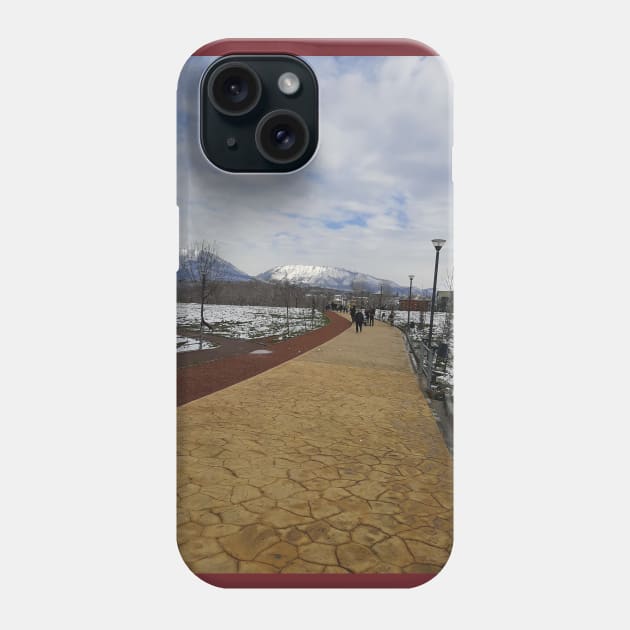 Snowy day in the park Phone Case by Stephfuccio.com