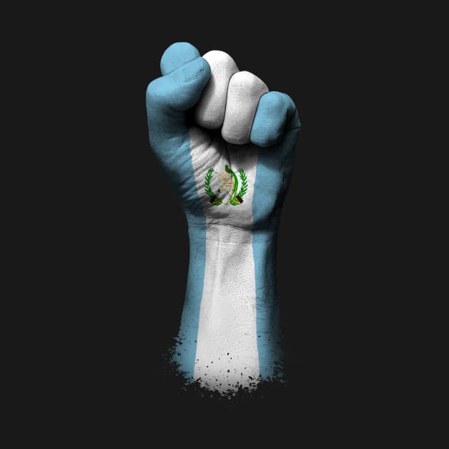 Flag of Guatemala on a Raised Clenched Fist by jeffbartels