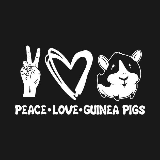 Peace Love Guinea Pig Cavy Roddent by TheTeeBee
