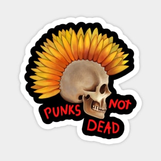 Punks not dead skull sunflower Magnet