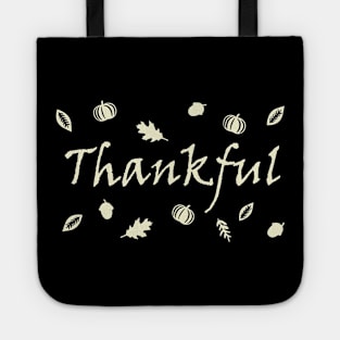 Thankful Happy Thanksgiving Day Inspirational Motivational Typography Quote Retro White Tote