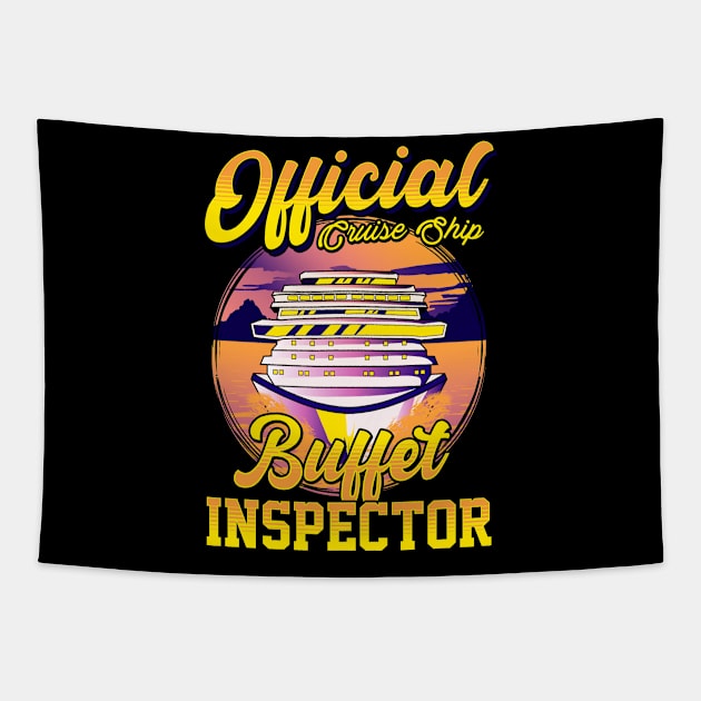 Funny Official Cruise Ship Buffet Inspector Pun Tapestry by theperfectpresents