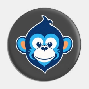 Happy Blue Monkey Pin