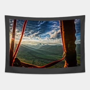 Hot Air Balloon view of Grand Teton Mountain Range Tapestry