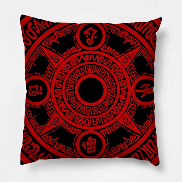 Red Horizon - Nehtali's Spell Circle - Red Pillow by JascoGames