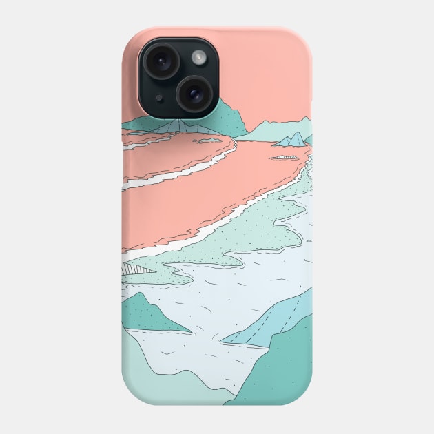 The green island beach Phone Case by Swadeillustrations