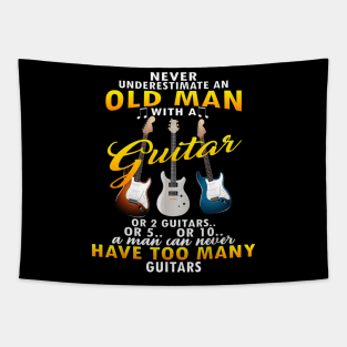 Never Underestimate An Old Man With A Guitar Tapestry