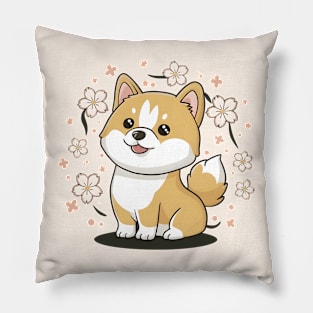 Sakura Shiba Inu Pillow