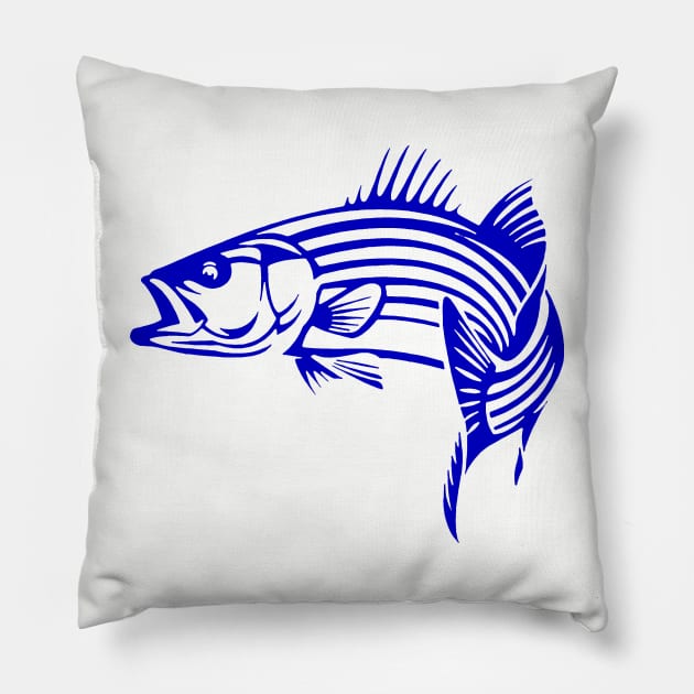 Striped Bass Pillow by  The best hard hat stickers 