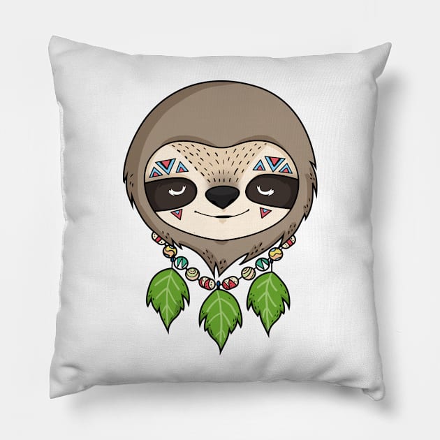 Sloth Head Pillow by lunaticpark