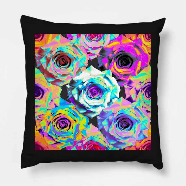 Delilah Roses Pattern Pillow by dinaaaaaah