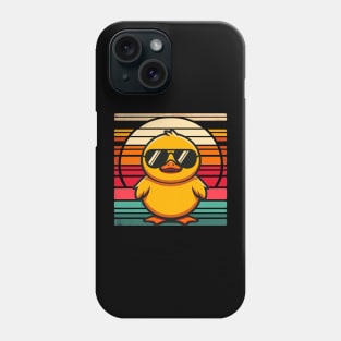 Cool Retro Yellow Duck in Sunglasses 70s 80s 90s Funny Duck Phone Case