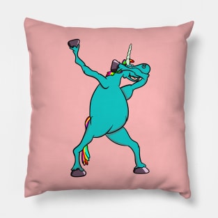 Blue Unicorn Dabbing Pillow