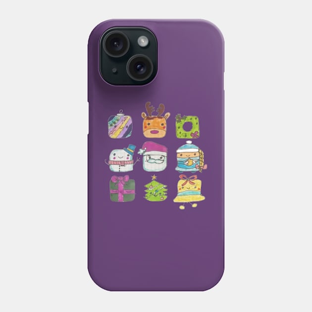 Cute Pack of New Year Symbols Phone Case by Mila-Ola_Art