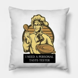 Funny Retro Drawing of Cook Pillow