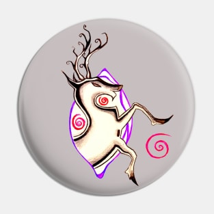 Mystical Stag Watercolor Pin