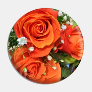 Orange Roses - Autumn Bouquet - Flowers Pin