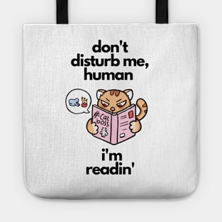 Cat Reading - Funny T-Shirt for Book Lovers Tote