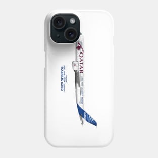 Illustration of Airbus A350 F-WZNW Phone Case