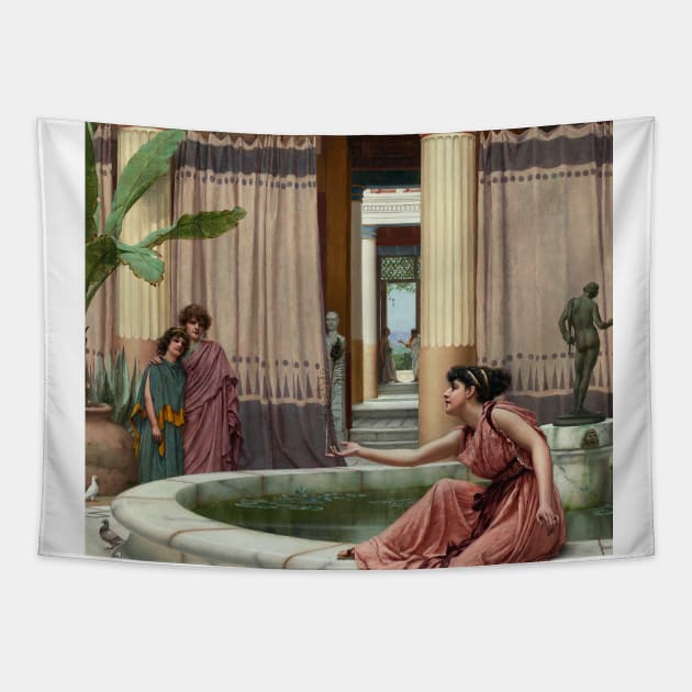 Innocent Amusements by John William Godward Tapestry by Classic Art Stall