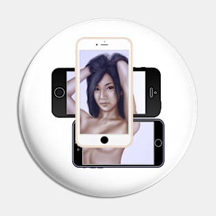 Illustration Logo – Phone Imaged Girl Pin