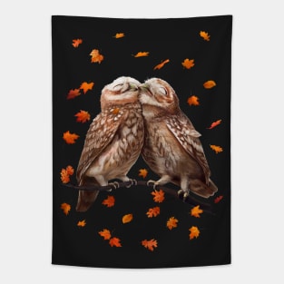 Autumn owls Tapestry