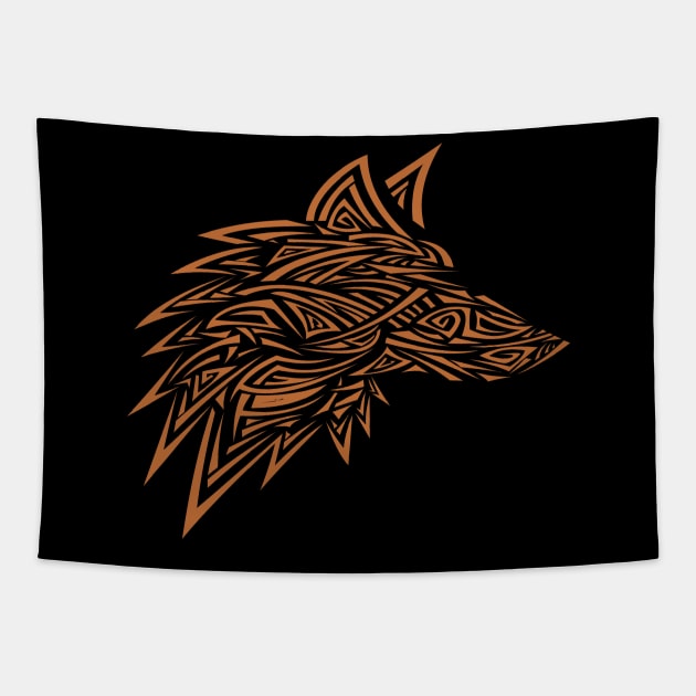 Wolf tattoo love colorful Tapestry by Okuadinya