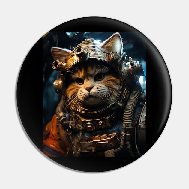 Cat Astronaut Outer Space Art Pin by Spit in my face PODCAST