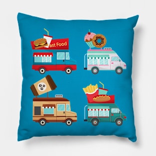 Food trucks Concept Pillow